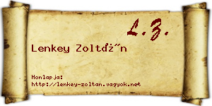 Lenkey Zoltán névjegykártya